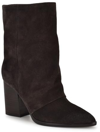 Nine West Botas Chaye de media pantorrilla para mujer, Gamuza marrón oscuro 200, 38 EU