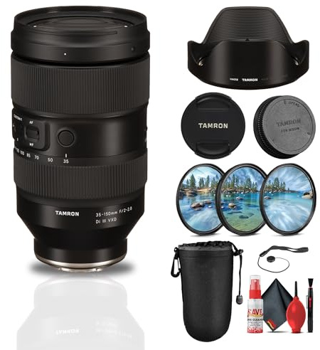 Tamron Lente VXD de 35-150 mm f/2-2.8 Di III (Nikon Z) + bolsa protectora + kit de filtro de 3 piezas + tapa de lente