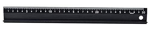 Walfront Règle de Coupe Règle de sécurité Artisanale en Métal de 20 Cm avec Bande de Caoutchouc pour la Mesure de la Longueur, Coupe en Ligne Droite, Usage Domestique, Production de (Type