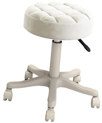 Blauer verstellbarer Roll-Arbeitshocker mit PU-Sitz, für Zuhause, Büro, Salon, Spa, ergonomischer Drehbarer Barhocker für Arbeit, Zeichnen, Tattoo, höhenverstellbarer Arbeitsstuhl mit Rädern