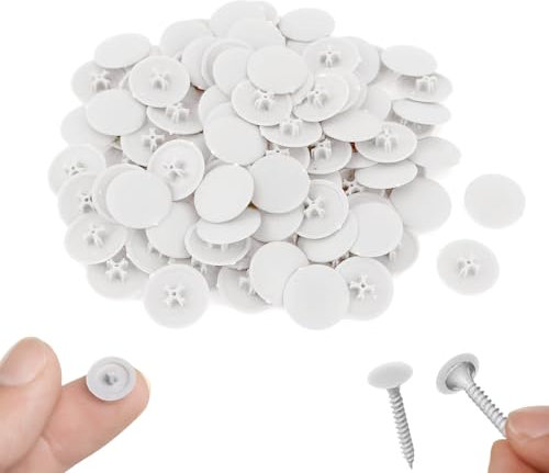 100 PCS White Eccentric Wheel Caps Cover, 17mm Plastic Eccentric Wheel Caps White for Furniture, Wardrobe（screws Not Included）(Translucent)