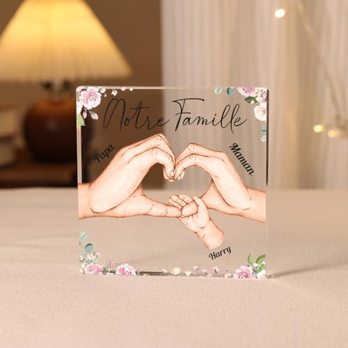 Muttertagsgeschenke für Mama Personalisiert Geschenke für Mama Oma Muttertag Weihnachten Acrylplakette mit 1-7 Familiennamen