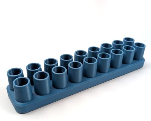 Printerchen Stiftehalter für Kinder - kompatibel mit Stabilo Woody - 18 Fächer (Pastellblau (gerade))