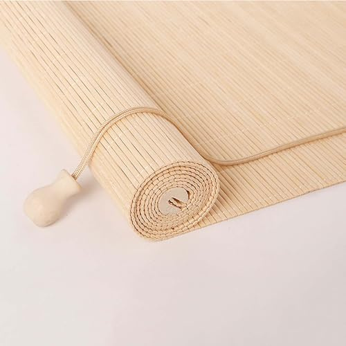Bambusrollo Aussenbereich 70x200cm, Sonnenschutz Bambus Jalousie Fensterhaken Holz Rollo für Veranda/Garten/Terrasse - 70x200cm