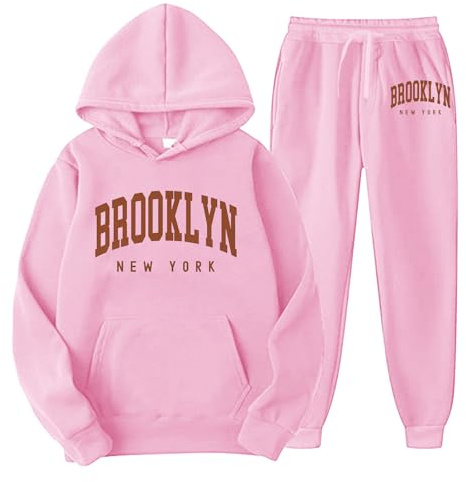 Generisch Tech - Tuta sportiva da uomo e donna, per il tempo libero, con cappuccio, pantaloni con nappe, tuta sportiva, camicia blu chiaro, Colore: rosa., L