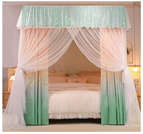 XRPOUXMTE Moskitonetz mit 4 Ecken für Einzel- und Doppelbetten, Vier-Jahreszeiten-Bettvorhang, Moskitonetz für Mädchen, Jungen und Erwachsene (Stil 2, 180 x 200 x 200 cm)