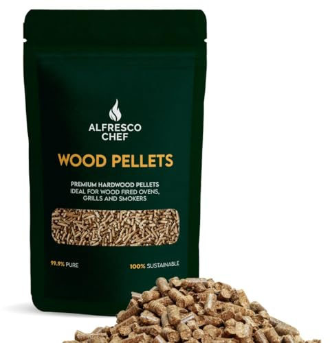 ALFRESCO CHEF Pizza Oven Wood Pellets | 100% Pure Hardwood BBQ Pellets | Natural flavours | 3kg Oak Flavour