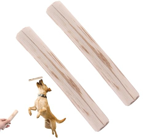 Holzkauspielzeug für Hunde – natürliche, schwere Kaustäbe, 17,7 cm, 2 x Hundespielzeug, Holzkau-Leckerlis, langlebiges Welpenspielzeug, sicheres Zahnen, Übungsbereicherung und Spieltraining im