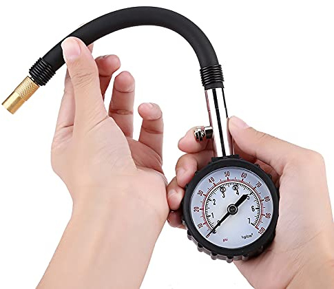 Xiuganpo Tester di Pressione per Pneumatici Stile Ingranaggi per Auto, Camion, Moto, Bici, Manometro per Pneumatici al 100% con Pulsante di Impostazione dello Sgonfiaggio, per Professionisti della