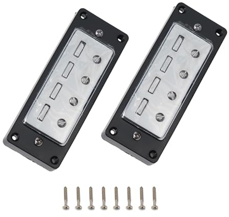 Lawnoval 2 Stück 4-Saiten Bass Humbucker Tonabnehmer Hals- und Stegposition mit schwarzen Ringen