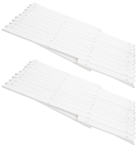 Kisangel 2 Pièces Lot de 2 Panneaux de Treillis Mural en Bois Extensible Blanc H44, Clôture de Jardin en Bois Robuste, Support pour Plantes Grimpantes Intérieur et Extérieur, Treillis de