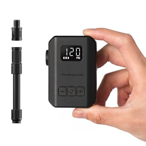Peakspeak Mini Electric Bike Pump AS260PRO, 120PSI Portable Bicycle Pump with Gauge & Auto Stop, USB-C Rechargeable, Precision Inflation for Presta/Schrader Valves, Road Bike, MTB & Motorcycle