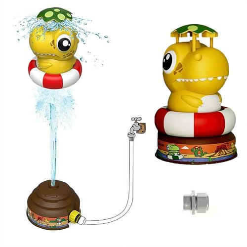 Water Sprinkler Toys for Kids, Outdoor Water Baseball, Rotating Waters Spray, Rocket Launcher for Toddlers 3-5, Backyard, Garden, Lawn, and Pool Summer Playset for Boys and Girls