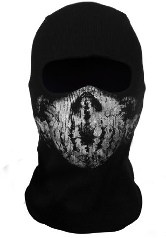 CoolChange Sturmmaske mit Totenkopf | Motorradmaske für COD Fans | Schwarz