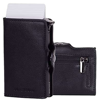 Moneyhold® Portefeuille Homme et Femme - Porte-Cartes Bancaire Slim avec Protection RFID, Porte-Monnaie Compact en Cuir Vegan, Design Élégant et Anti-Piratage