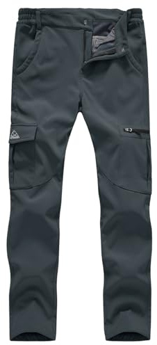 Gopune Pantaloni isolati da donna, impermeabili, antivento, per escursionismo, neve, sci, Grigio, XL