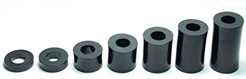 cyclingcolors 10x espaciadores plastico M5 arandela 5mm x 10mm espaciadora redonda negra nylon Tornillos (Espesor L = 12mm)