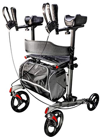 FabaCare Arthritis Rollator Actimo Arthro, faltbarer Arthritisrollator, höhenverstellbare Unterarmauflagen,Tasche, Rückengurt, bis 136 kg