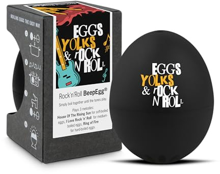 Rock 'n' Roll PiepEi - Singende Eieruhr zum Mitkochen - Eierkocher für 3 Härtegrade - Rock n Roll Geschenke - Lustiges Kochei - Musik Eggtimer - Brainstream