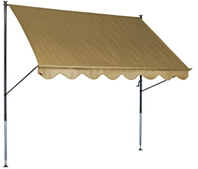 Angerer Freizeitmöbel GmbH Tenda da Sole a Morsetto Standard, Montaggio Senza Fori e tasselli, Ideale per Appartamenti in affitto (Beige, 350 cm)