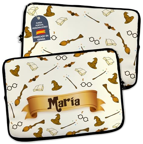 LolaPix Funda portátil personalizable, funda de neopreno, regalo con nombre, varios tamaños, Harry Potter