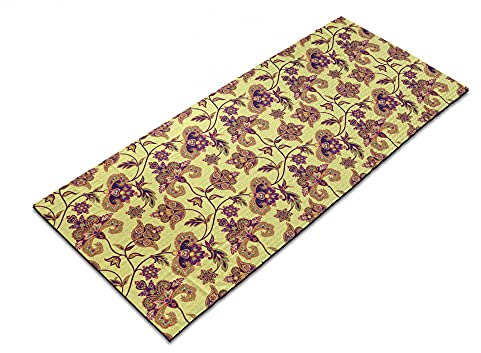 ABAKUHAUS traditionell Yoga-Mattenhandtuch, Ornament, rutschfeste schweißabsorbierende Yoga Pilates Workout Pad Abdeckung, 64 cm x 178 cm, Mehrfarbig