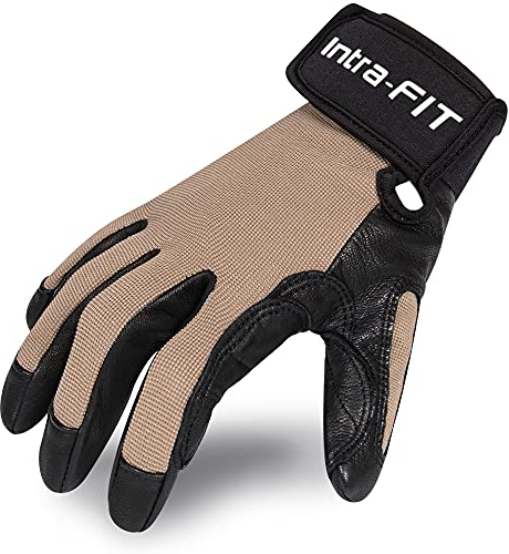 Intra-FIT Kletterhandschuhe strapazierfähiger Ziegenleder Arbeitshandschuhe Abriebschutz Kletter Sporthandschuhe Seil Handschuhe für Abseilen, Bergsteigen, Abenteuer, Outdoor-Sport,Rettung