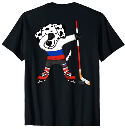 Dabbing Dalmatiner Russland Eishockey Fan Trikot Russian Sport T-Shirt