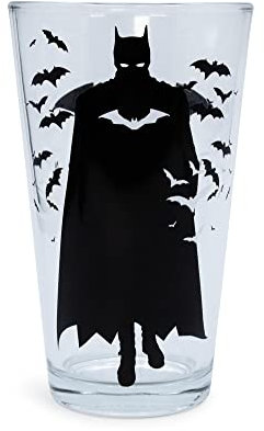 Batman DC Comics - Vaso de pinta con logotipo de la película | Vaso de cerveza tradicional para licor, bebidas, bebidas de pub, decoración de utensilios de bar para el hogar, artículos esenciales de