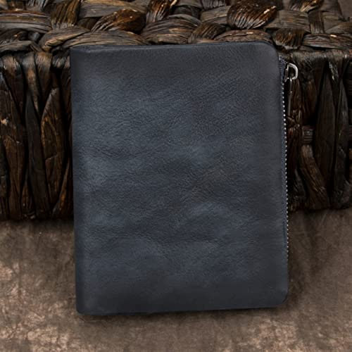 XIXIDIAN Herren Brieftasche Reißverschluss Echtes Leder Karteninhaber Rindsleder Zip Münze Tasche Brieftaschen for Männer (Color : C, Size : 12.7 * 10 * 2CM)