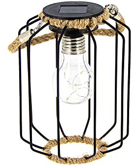 IP44 SOLAR LED LANTERN WITH ROPE AND STEEL, 8H AUTONOMY