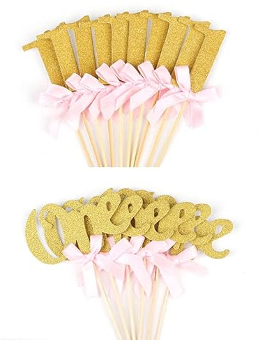 22 Stück Kuchen Cupcake Topper Torten Kuchen dekoration Kuchen Aufsatz Topper Tortenstecker Deko für 1 Jahr Geburtstag Jubiläum Geburtstagsfeier