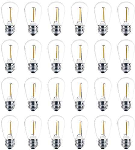 PRIZOM 24 Ersatzlampen 3 V LED S14, Solarlampen für den Außenbereich, bruchsicher, Warmweiß