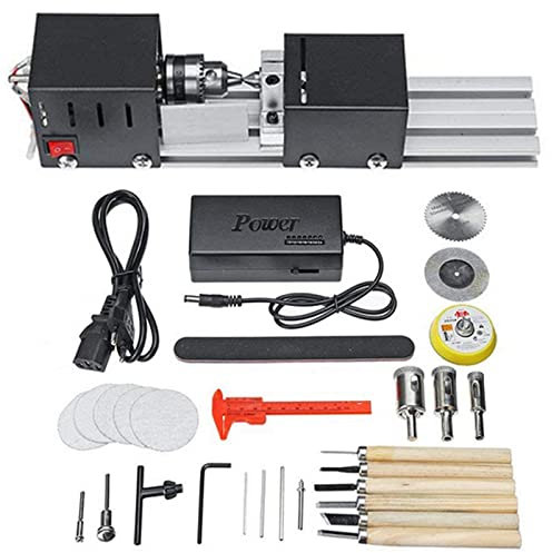 Mini Tour À Bois CNC 12-24 V DC 100 W Vitesse Variable 4000-9000 Tr/Min Machine DIY Bois Bouddha Perle Tour Meulage Et Perles De Polissage Percer Outil Rotatif