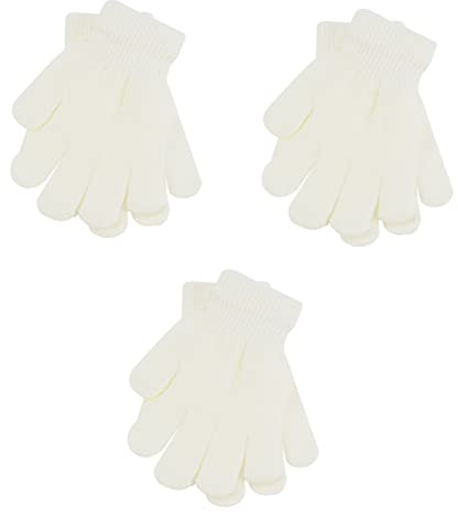 INOOMP 3Stückmädchenjungenkleinkindkaltwarmfarbewinter–Fürkinderoutdoorunddehnbargestricktefäustlingehandschuhestrickenkinderschülerfingerfingeralterkindergreiferjahre