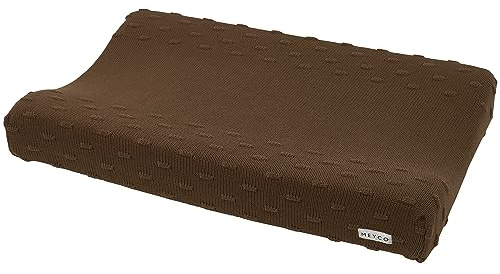 Meyco Baby Knots skötbädd (mjuk och hudvänlig, tillverkad av 100% bomull, tvättbar, enkel skötsel, lämplig för torktumling, storlek: 50 x 70 cm), choklad