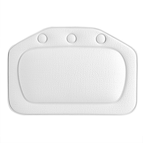VIFERR Almohada para Bañera, Cojín de Baño de Espuma Suave Almohada para Descansar los Hombros y el Cuello, Accesorios de Baño(Blanco)