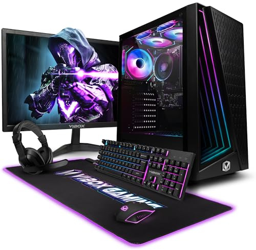 Vibox I-4 PC Gaming Completo • Monitor 22 • AMD Ryzen 3 3200G 4 Cores • Radeon Vega 8 • 16GB RAM • 500GB SSD • Windows 11 • WiFi 6 + Bluetooth 5.4