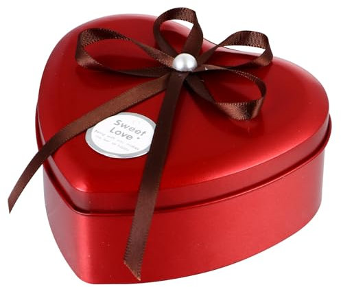Caja de metal con forma de corazón con tapa, lata metal para galletas, boda, caja, latas Navidad, latas té, pastelería, vacías