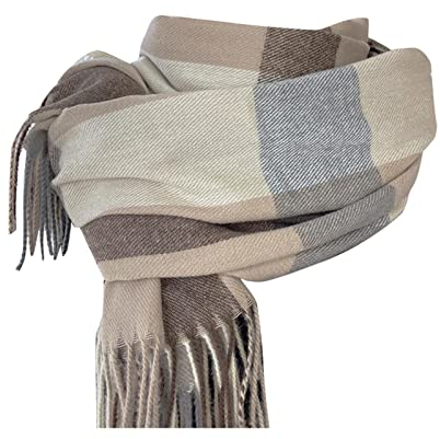 Schal für Damen, Herbst und Winter, klassischer Schal, warm, weich, große Decke, Schals, Herrenschal, kurz (c A)