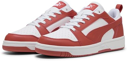PUMA Unisex Rebound V6 Low sneakers, vit-röd eld, 5 UK, Puma vit röd eld, 38 EU