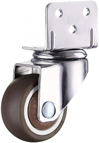 NBHDEK Schwerlast-Lenkrolle, Schwerlastrollen, Stummschaltung, L-Typ, Seitenrollen, Möbel, Stuhl, Schrank, Werkbank, Trolley, Lenkrolle aus weichem Gummi