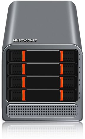MNBOXCONET Mini PC Nas Quad-Core N100 4 Bay,3-in-1 Micro PC Computer DDR5 8GB RAM 256GB NVMe SSD, SPK/MIC, Dual 2.5GbE i226V LAN Soft Router, Hot Swapping HTPC Network Security