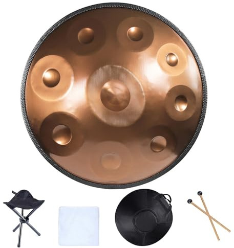 Handpan Drum 440 Hz Stahl-Handtrommel In D-Moll 9/10/12 TöNe Percussion Instrument Zungentrommel Pour Un DéButant Meditation Yoga Entspannung 432hz(432Hz,9 notes)