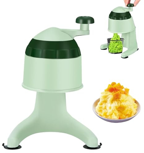 Snow Cone Machine and Ice for Ice Cream, Cocktail Maker, Slushy - Portable Stainless Steel Crusher - Manual Shaved Ice Machine