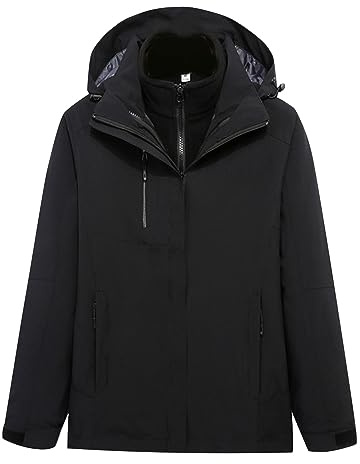 SYDUZAX Veste Softshell Femme Impermeable Veste 3 en 1 pour Femme Jacket À Capuche Outdoor Blouson Manches Longues Chaud Coupe Vent Resistant Hiver Manteau Elegant Activites En Exterieur Randonnée