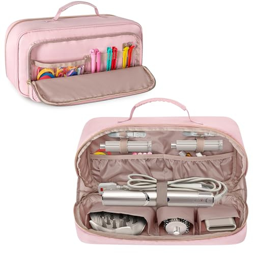 Fasrom Tasche kompatibel mit Dyson Airwrap Haartrockner, Haartrocknerhalter, Organizer Reisetasche für Haar-Tools kompatibel mit Shark Flexstyle und Haarglätter, Rosa