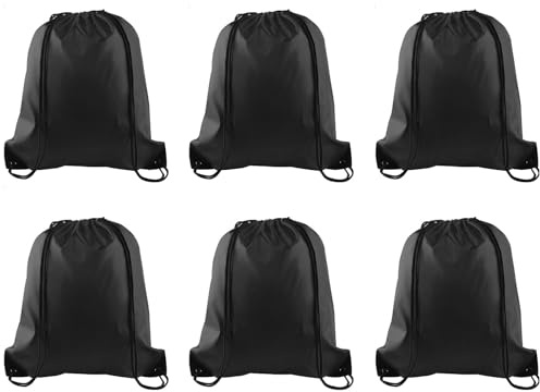 PLULON Kordelzugbeutel, Großpackung Kordelzug-Rucksack, Schwarz, Gelb, Kordelzug-Rucksack, Sport-Gymnastikrucksack, Taschen für Yoga, Reisen, Outdoor-Sport