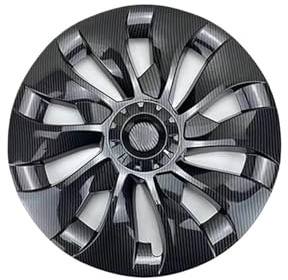 1PCS Nabenkappe Leistung Ersatzradkappe Automobil Vollrandabdeckung Zubehör Kompatibel for Tesla Model 3 18 Zoll Radkappe 2018-2023(Bright Carbon-1PCS)