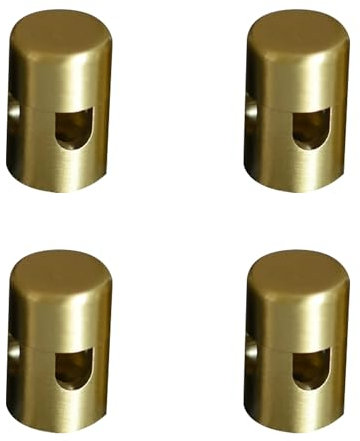 FSLiving Aluminium Wand- und Deckenpins für Textilkabel, 4x Stück, Aufputz-Kabelhalter für Textilkabel, Lampen Decken- und Wandpin mit Schrauben - Gold - 16mmx24mm